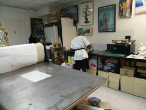 torculo calcografico del taller doart de grabado y estampacion